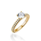 Essence Round Yellow Gold Engagement Ring