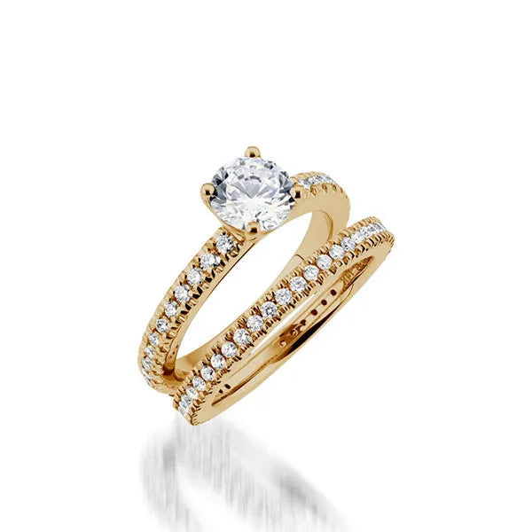 Essence Round Yellow Gold Engagement Ring