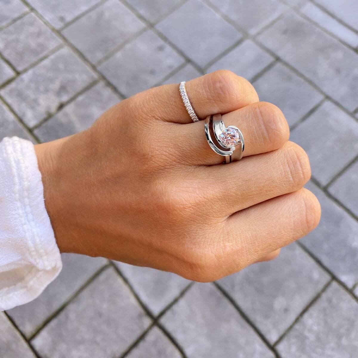 Essence Pave Diamond Wedding Band