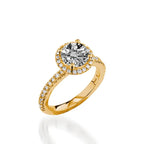 Majesty Round Yellow Gold Engagement Ring