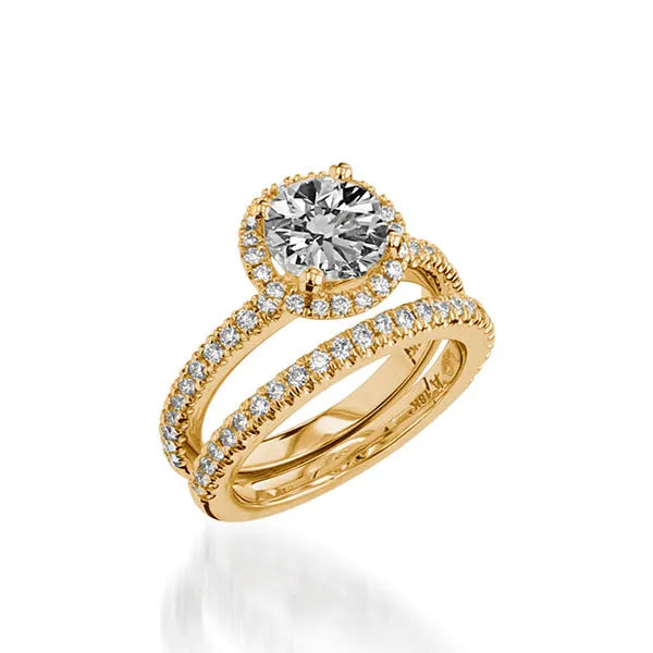 Majesty Round Yellow Gold Engagement Ring