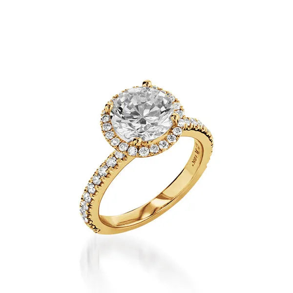 Majesty Round Yellow Gold Engagement Ring