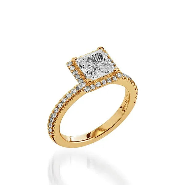 Majesty Princess Cut Yellow Gold Engagement Ring