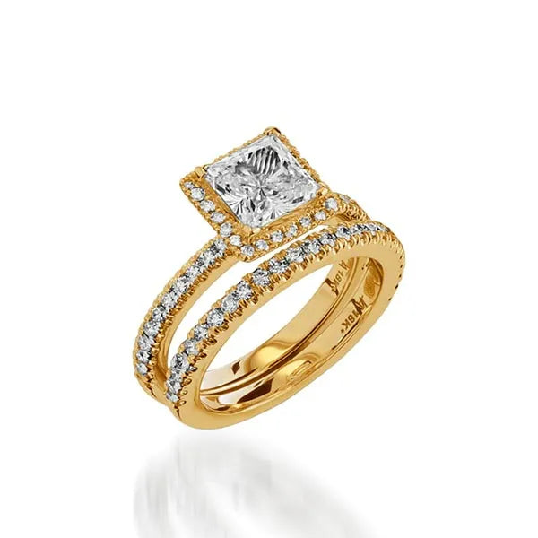 Majesty Princess Cut Yellow Gold Engagement Ring