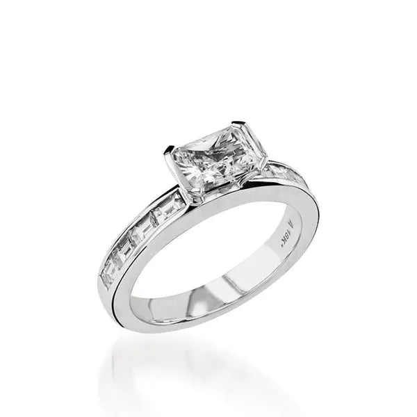 Treasure Emerald Cut Yellow Gold Engagement Ring