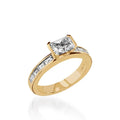 Treasure Emerald Cut Yellow Gold Engagement Ring