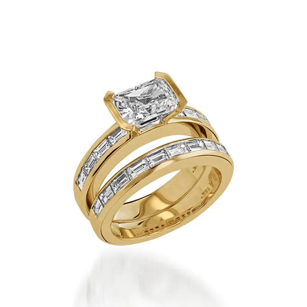 Treasure Emerald Cut Yellow Gold Engagement Ring