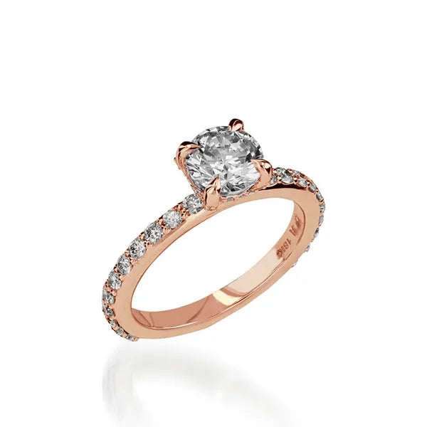 Duchess Round Yellow Gold Engagement Ring