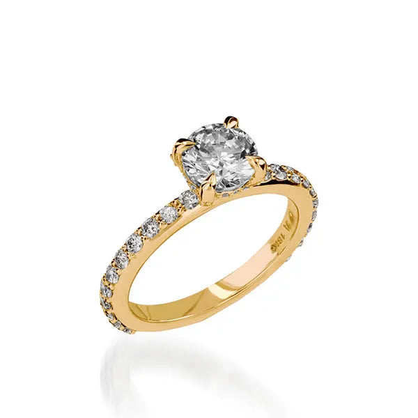 Duchess Round Yellow Gold Engagement Ring