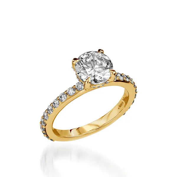 Duchess Round Yellow Gold Engagement Ring