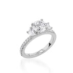 Essence Three Stone Yellow Gold Engagement Ring
