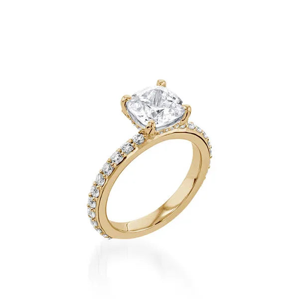 Duchess Cushion Yellow Gold Engagement Ring