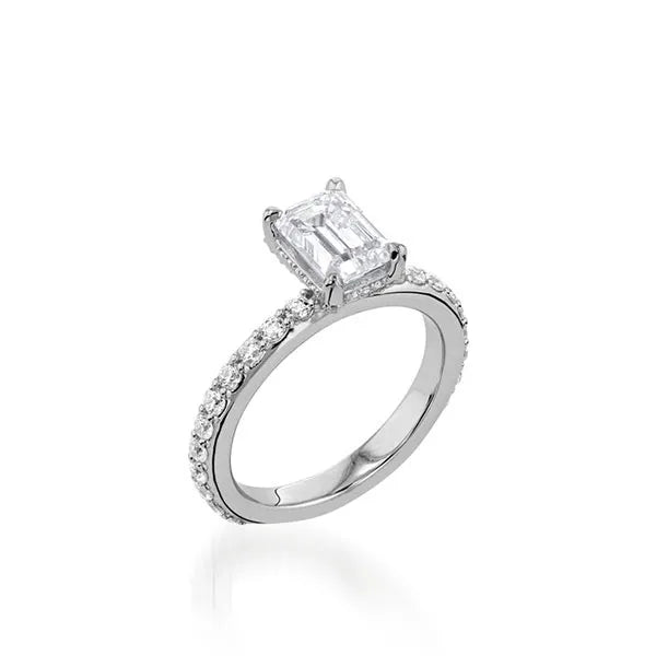 Duchess Emerald Cut Yellow Gold Engagement Ring