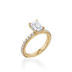 Duchess Emerald Cut Yellow Gold Engagement Ring