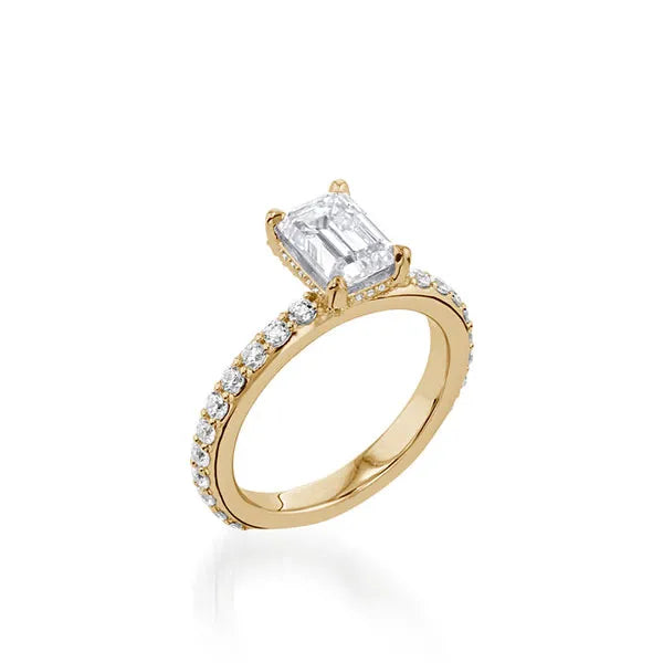 Duchess Emerald Cut Yellow Gold Engagement Ring