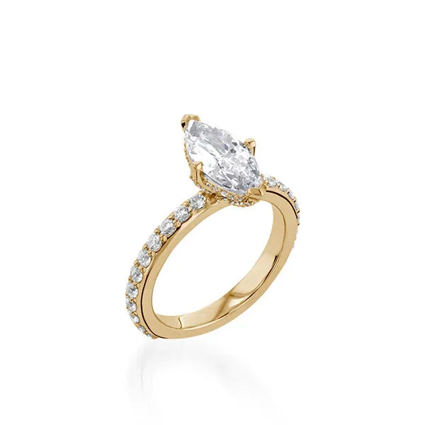 Duchess Marquise Yellow Gold Engagement Ring