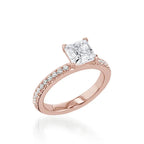 Essence Princess Cut Yellow Gold Engagement Ring