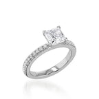 Essence Princess Cut Yellow Gold Engagement Ring