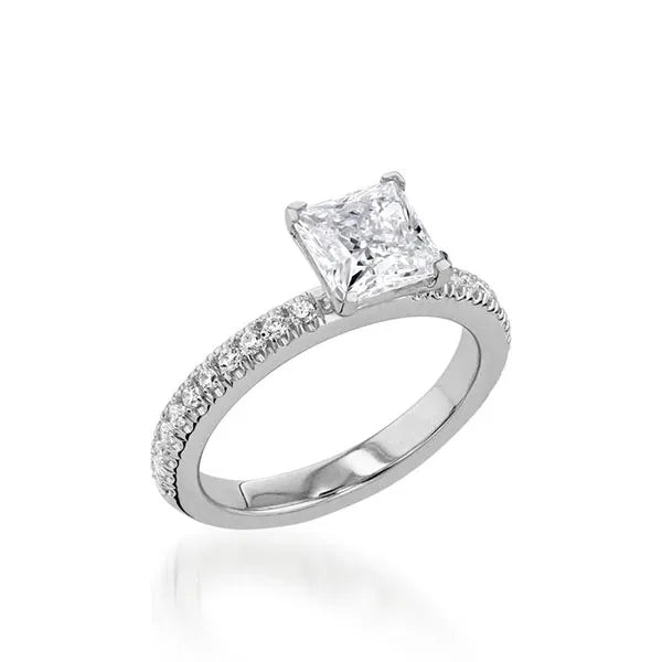 Essence Princess Cut Yellow Gold Engagement Ring