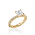 Essence Princess Cut Yellow Gold Engagement Ring
