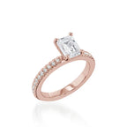 Essence Emerald Cut Yellow Gold Engagement Ring