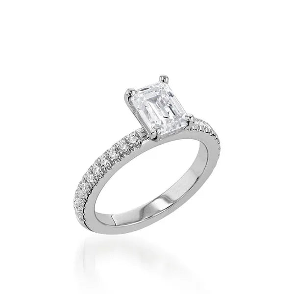 Essence Emerald Cut Yellow Gold Engagement Ring