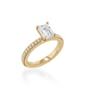 Essence Emerald Cut Yellow Gold Engagement Ring