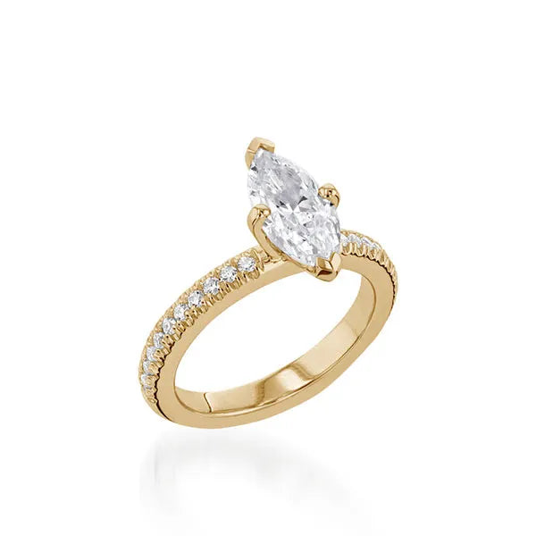 Essence Marquise Yellow Gold Engagement Ring
