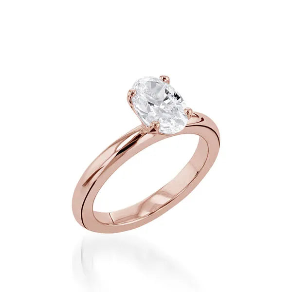 Essence Solitaire Oval Yellow Gold Engagement Ring
