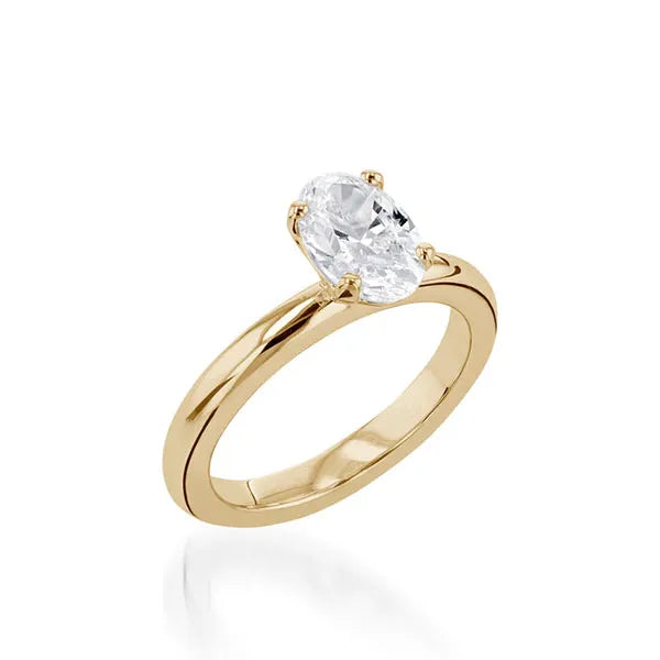 Essence Solitaire Oval Yellow Gold Engagement Ring