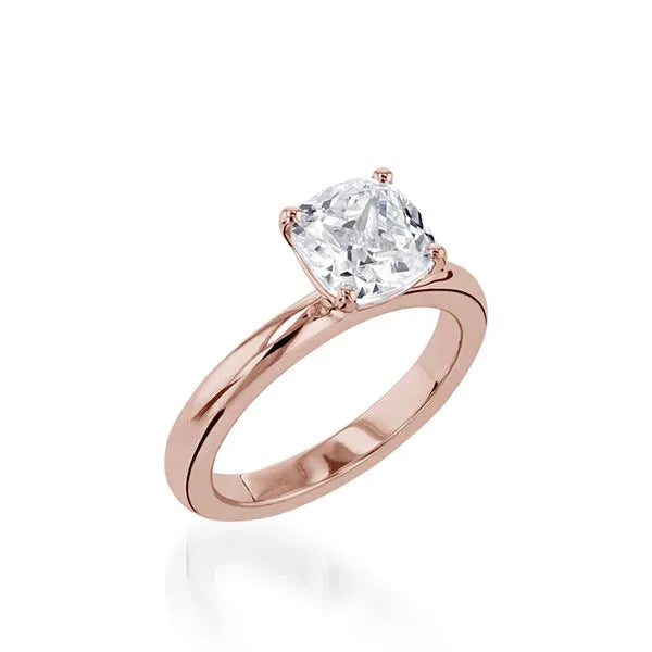 Essence Solitaire Cushion Yellow Gold Engagement Ring