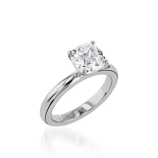 Essence Solitaire Cushion Yellow Gold Engagement Ring