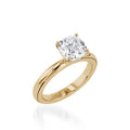 Essence Solitaire Cushion Yellow Gold Engagement Ring