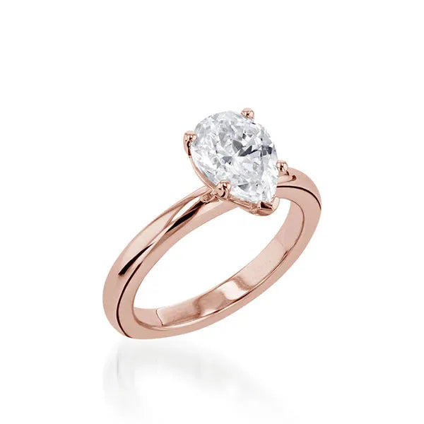 Essence Solitaire Pear Yellow Gold Engagement Ring
