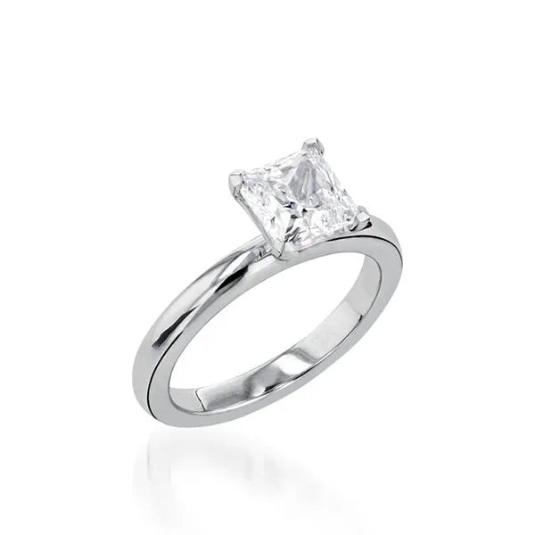Essence Solitaire Princess Cut Yellow Gold Engagement Ring