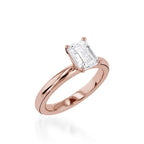 Essence Solitaire Emerald Cut Yellow Gold Engagement Ring