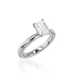 Essence Solitaire Emerald Cut Yellow Gold Engagement Ring