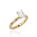 Essence Solitaire Emerald Cut Yellow Gold Engagement Ring