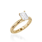 Essence Solitaire Emerald Cut Yellow Gold Engagement Ring