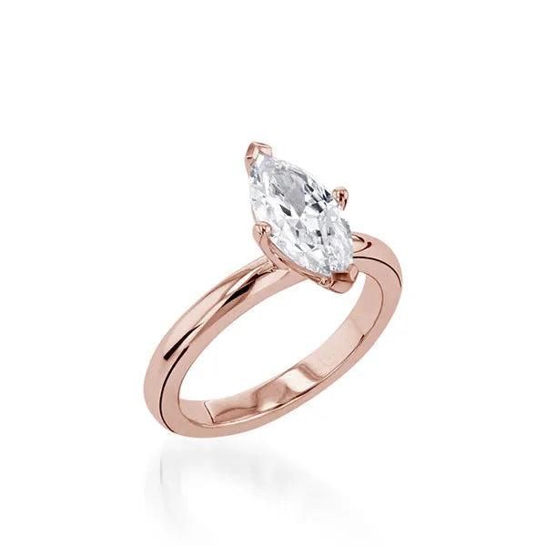 Essence Solitaire Marquise Yellow Gold Engagement Ring