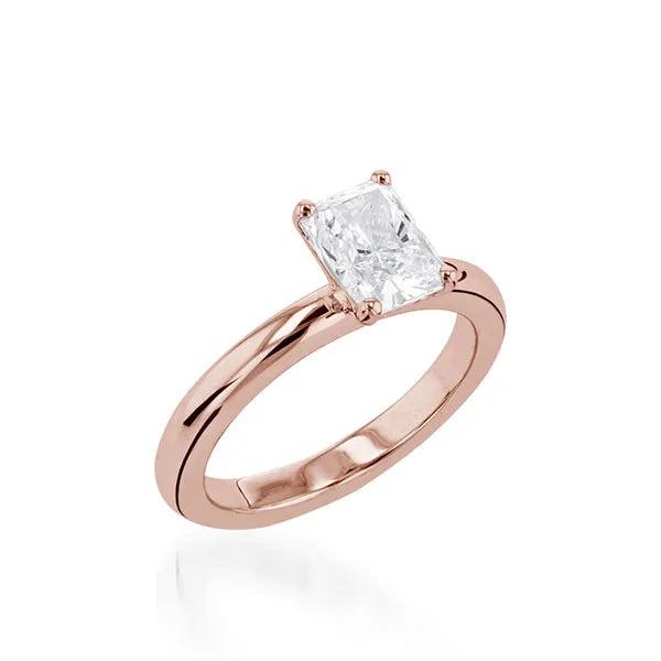 Essence Solitaire Radiant Yellow Gold Engagement Ring