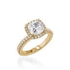 Majesty Cushion Yellow Gold Engagement Ring