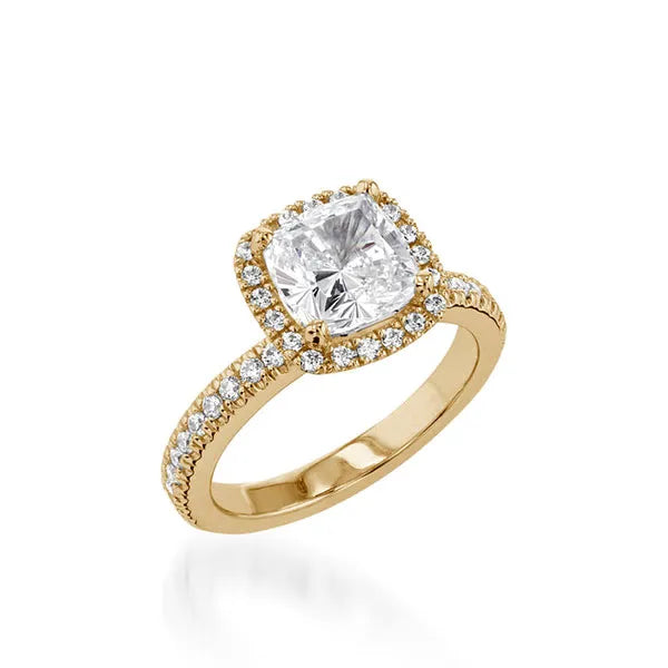 Majesty Cushion Yellow Gold Engagement Ring