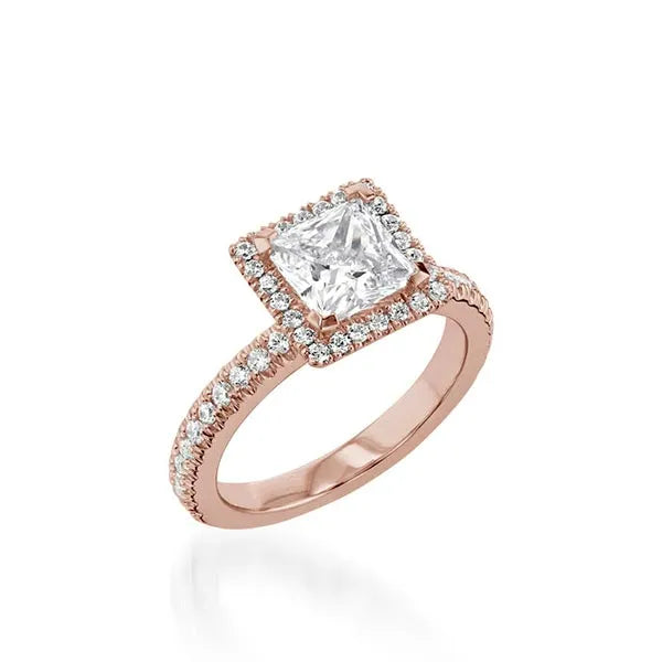 Majesty Princess Cut Yellow Gold Engagement Ring