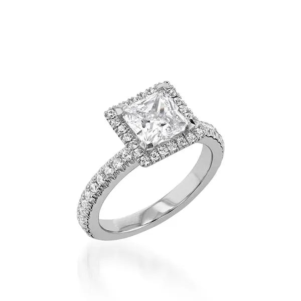 Majesty Princess Cut Yellow Gold Engagement Ring
