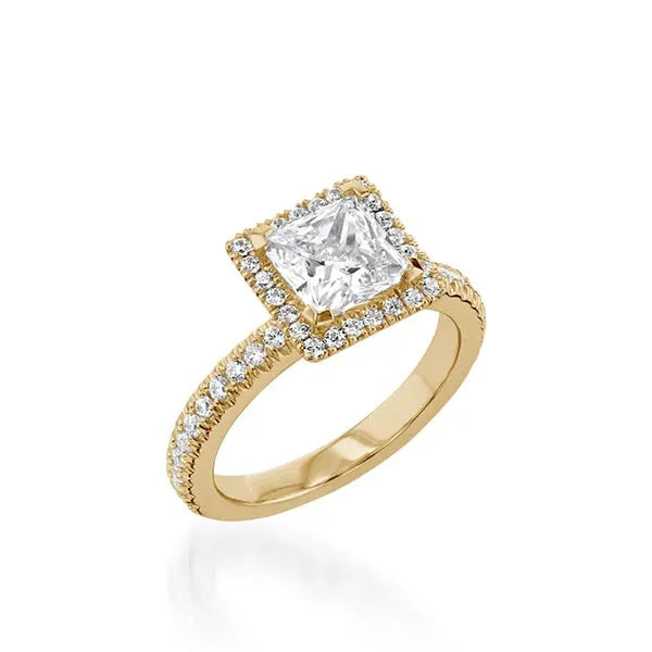 Majesty Princess Cut Yellow Gold Engagement Ring