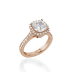 Satin Cushion Yellow Gold Engagement Ring
