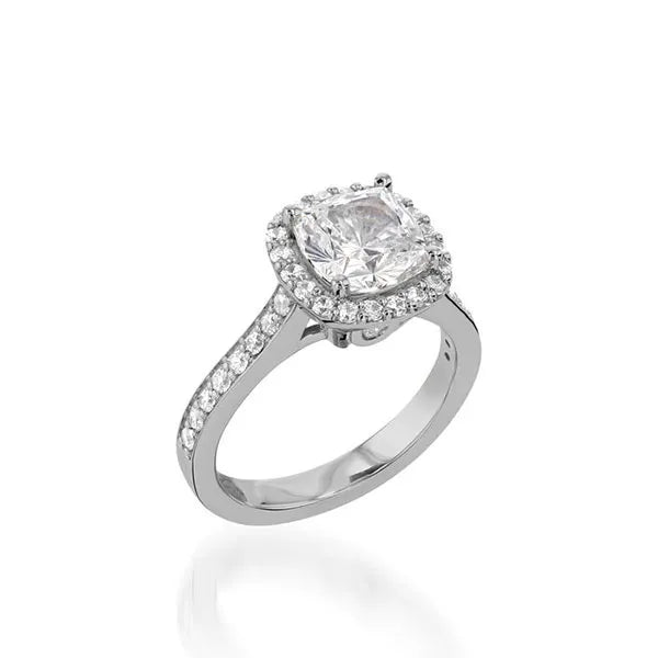 Satin Cushion Yellow Gold Engagement Ring