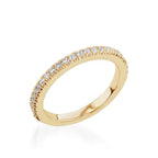 Essence Three Stone Yellow Gold Engagement Ring