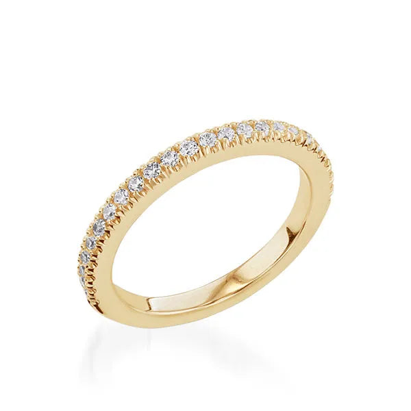 Essence Three Stone Yellow Gold Engagement Ring